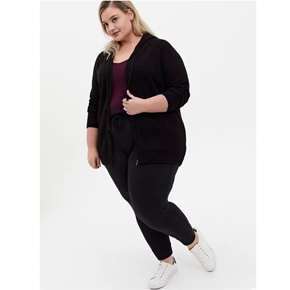 Torrid Ribbed Cardigan Zip Up Hooded Sweater - Picture 3 of 6